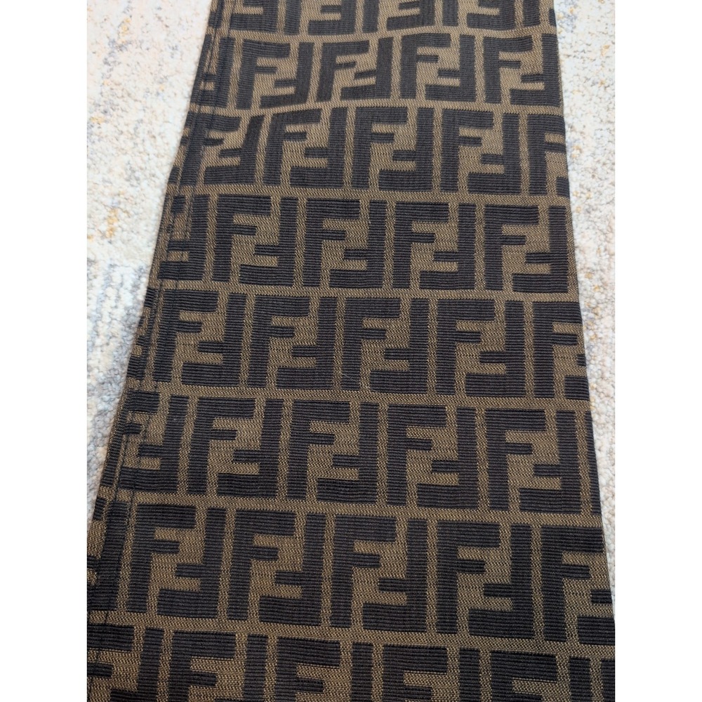 Fendi Women's Pants Logo Brown Luxury All Over Print Italy Tapered Size 26 - Picture 7 of 14